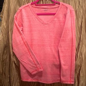 T by Talbots Athleisure top with long sleeves in Coral